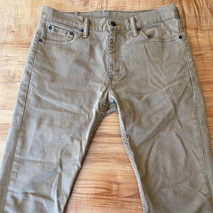 Tan Levi's 513 Slim Straight Jeans 32 x 32